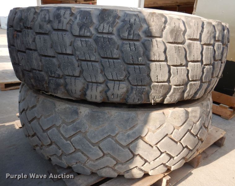 (2) Michelin Snoplus 14R24 tires and wheels in Knoxville, IA Item KP9431 sold Purple Wave