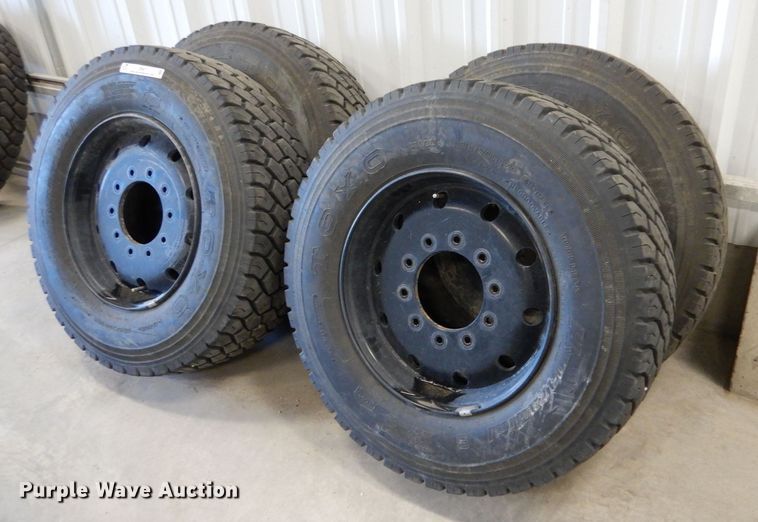 image for item LB9871 (4) Toyo M608Z 285/70R19.5 tires and wheels