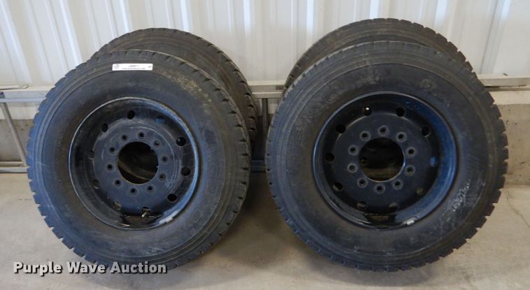 image for item LB9871 (4) Toyo M608Z 285/70R19.5 tires and wheels