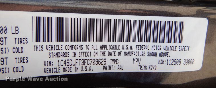 image for item LB9883 2015 Dodge Durango  SUV