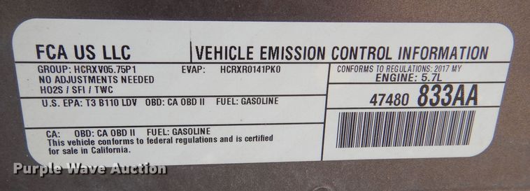 image for item LB9885 2017 Dodge Charger Police