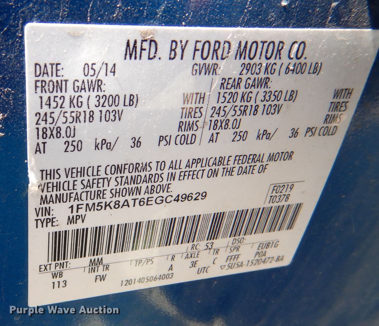 image for item LB9886 2014 Ford Explorer Police Interceptor  SUV