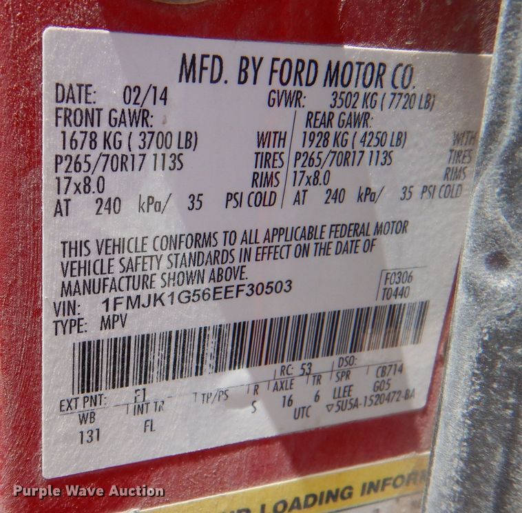 image for item LB9890 2014 Ford Expedition  SUV