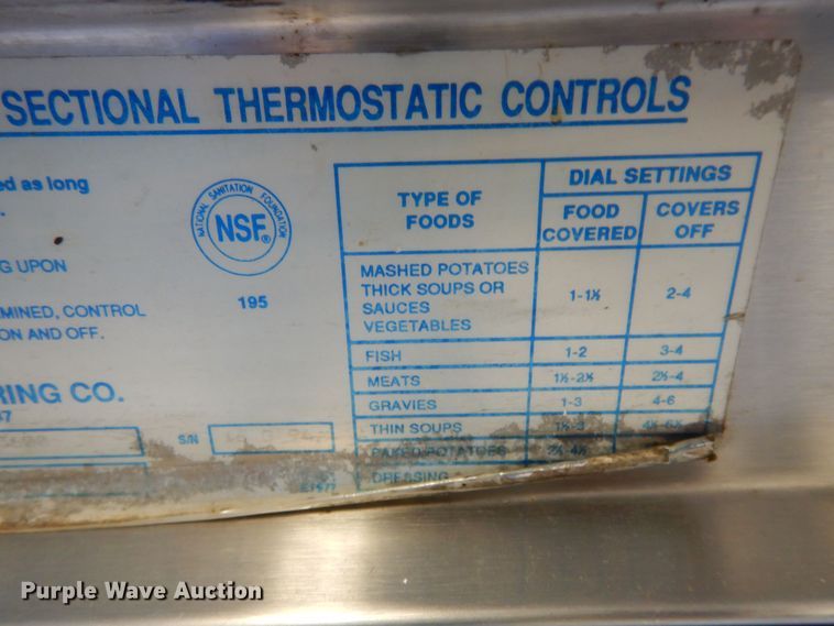 image for item LR9854 Duke  steam table