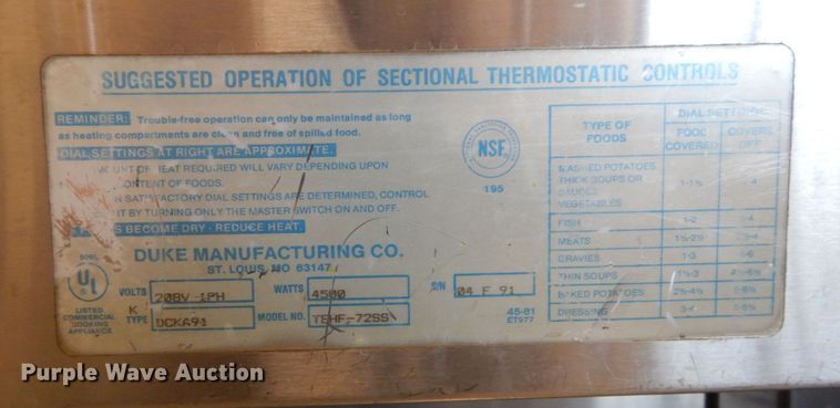 image for item LY9082 Duke Thurmaduke  stainless steel buffet table