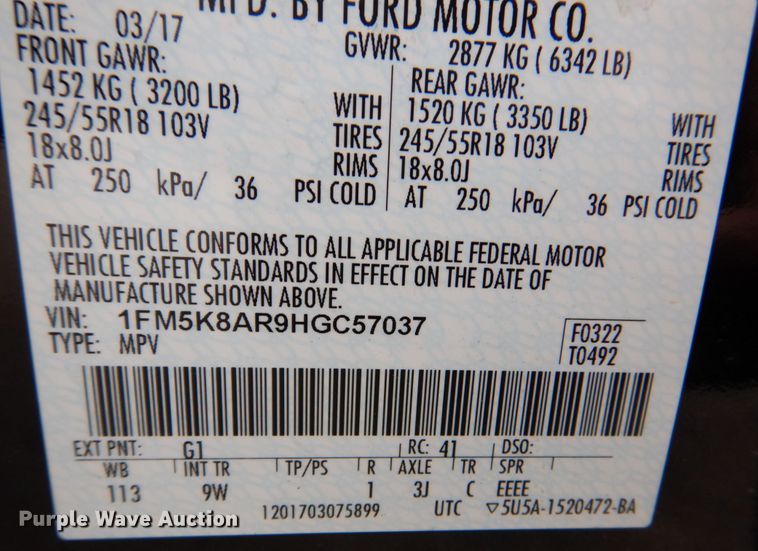 image for item MF9198 2017 Ford Explorer Police Interceptor  SUV