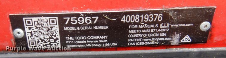 image for item MH9077 Toro ZMaster 75967  ZTR lawn mower