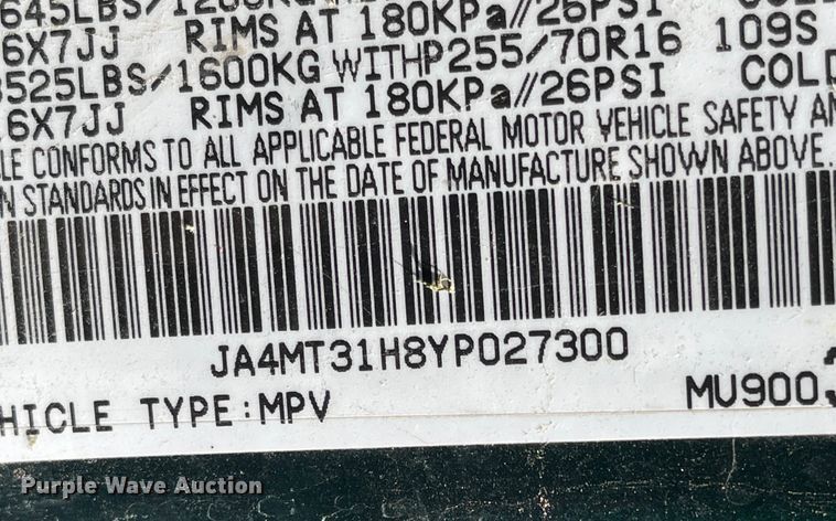 image for item MU9024 2000 Mitsubishi Montero Sport  SUV