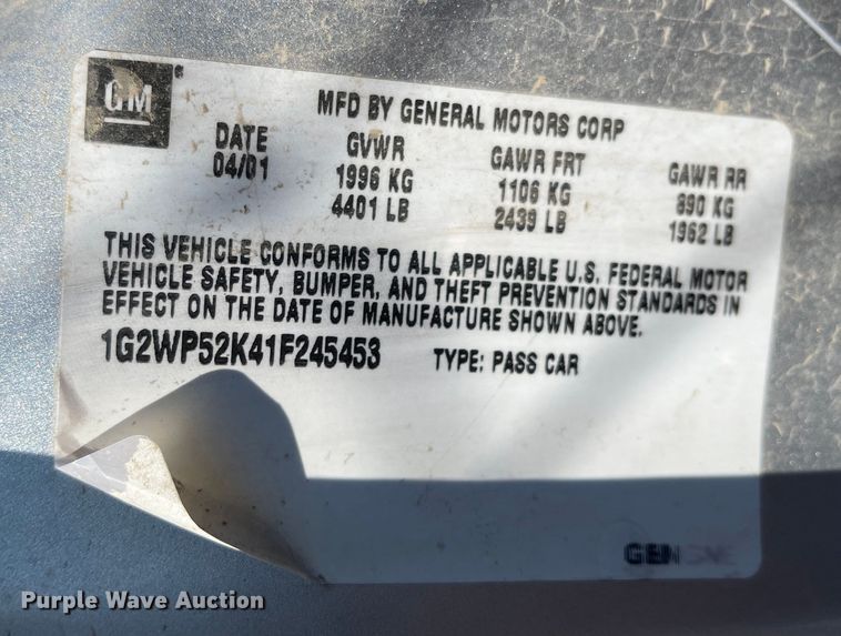 image for item MU9027 2001 Pontiac Grand Prix