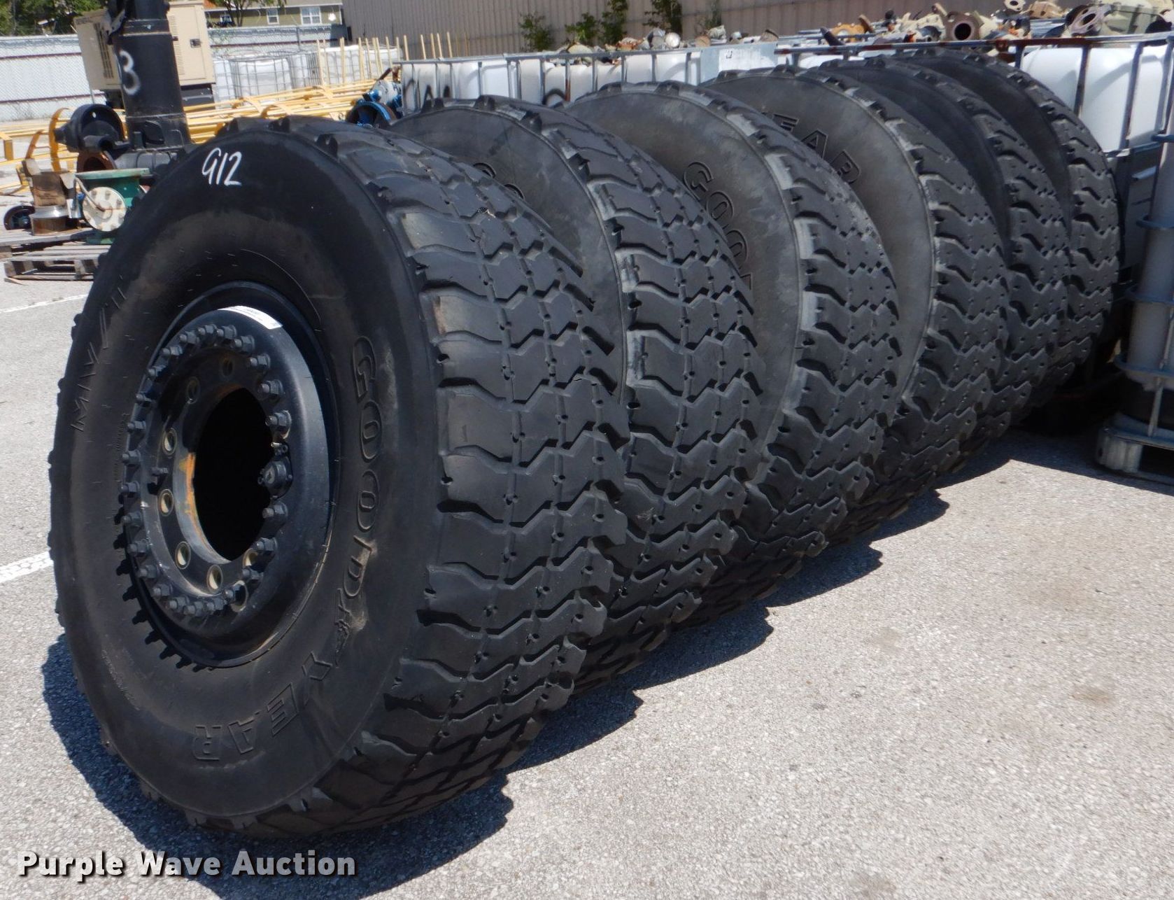 (6) Goodyear MV/T 395/85R20 MRAP tires and wheels in Tulsa, OK Item