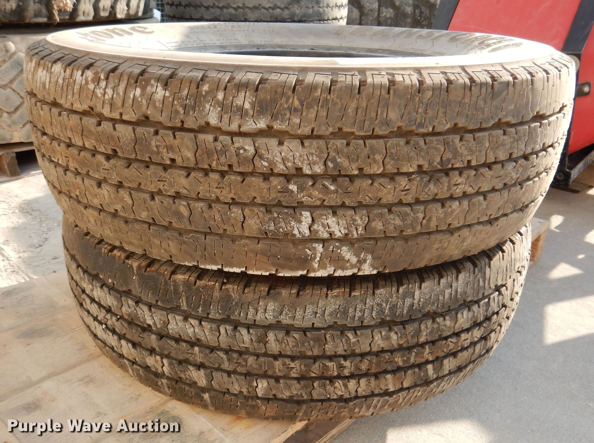 (2) Firestone Transforce HT LT245/75R17 tires in Knoxville, IA Item KP9430 sold Purple Wave