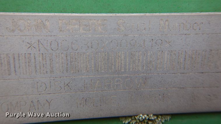 image for item DB7801 John Deere 630  tandem disk