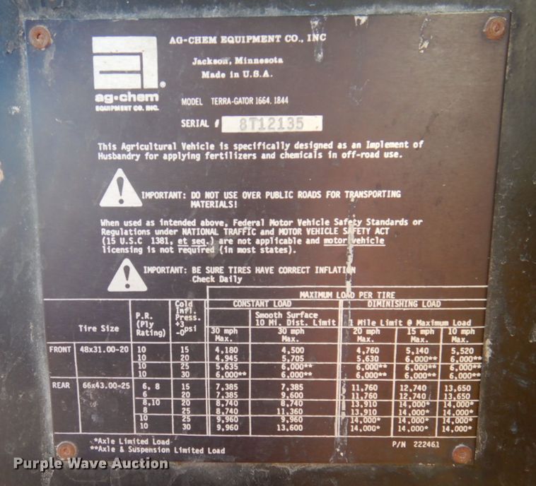 image for item DP0313 Ag-Chem TerraGator 1844  applicator