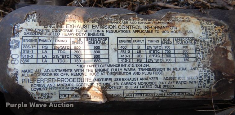 image for item DS1366 1973 Dodge D600  grain truck