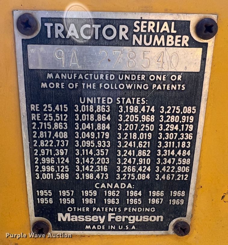 image for item IA9037 Massey Ferguson MF34  tractor