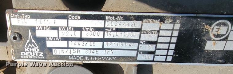 image for item JC9630 CompAir LeRoi Q100DZE  air compressor