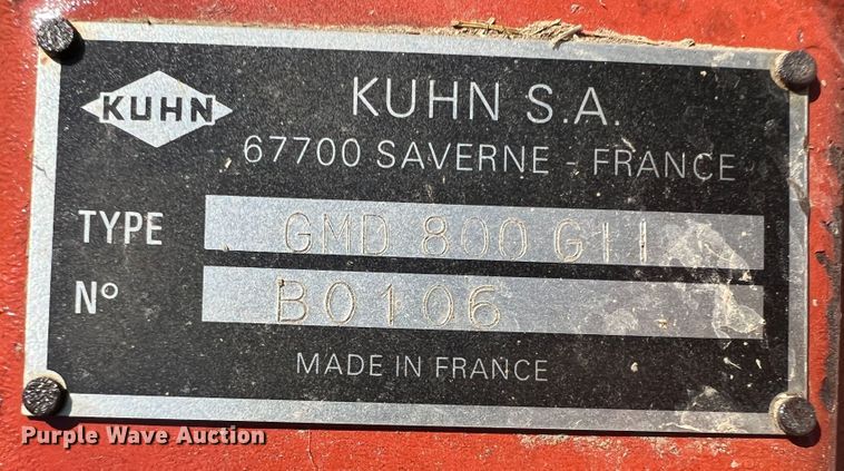 image for item JX9271 Kuhn B0106  disc mower