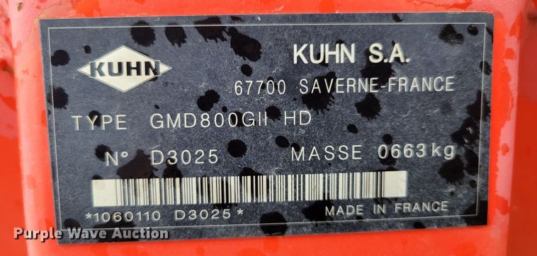 image for item JZ9185 Kuhn GMD800-GII HD  disc mower