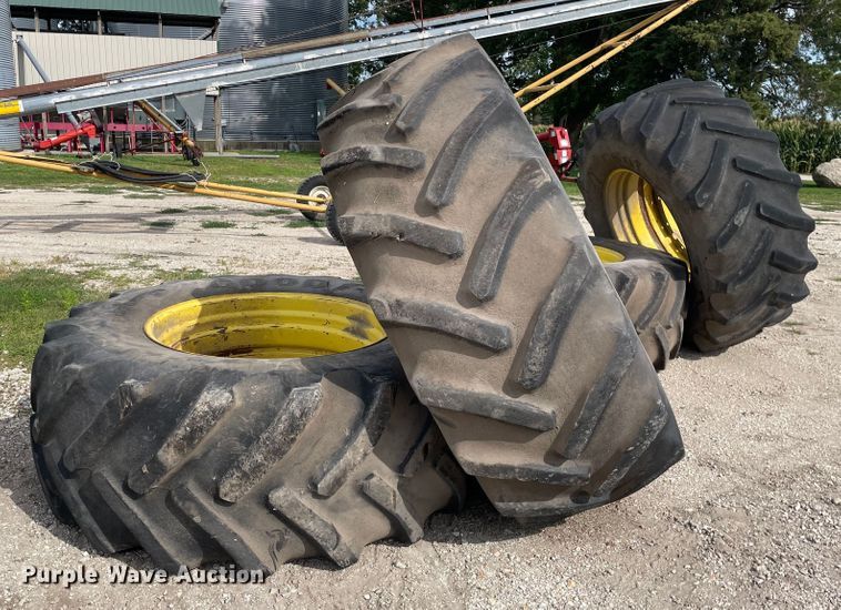 image for item KF9525 (4) Goodyear 710/70R38 tires and wheels