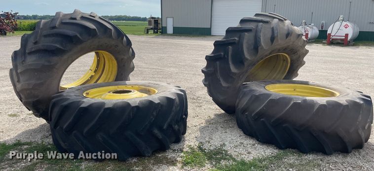 image for item KF9525 (4) Goodyear 710/70R38 tires and wheels