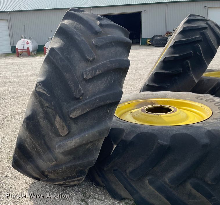 image for item KF9525 (4) Goodyear 710/70R38 tires and wheels