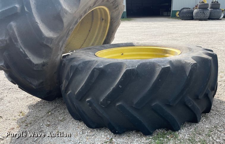 image for item KF9525 (4) Goodyear 710/70R38 tires and wheels