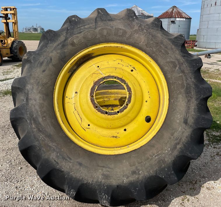 image for item KF9525 (4) Goodyear 710/70R38 tires and wheels