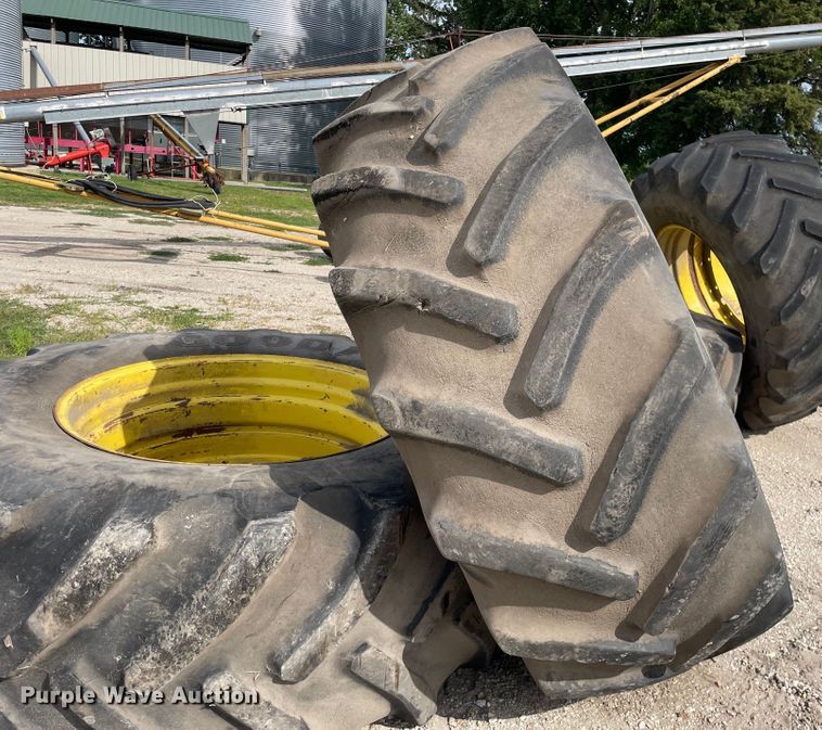 image for item KF9525 (4) Goodyear 710/70R38 tires and wheels