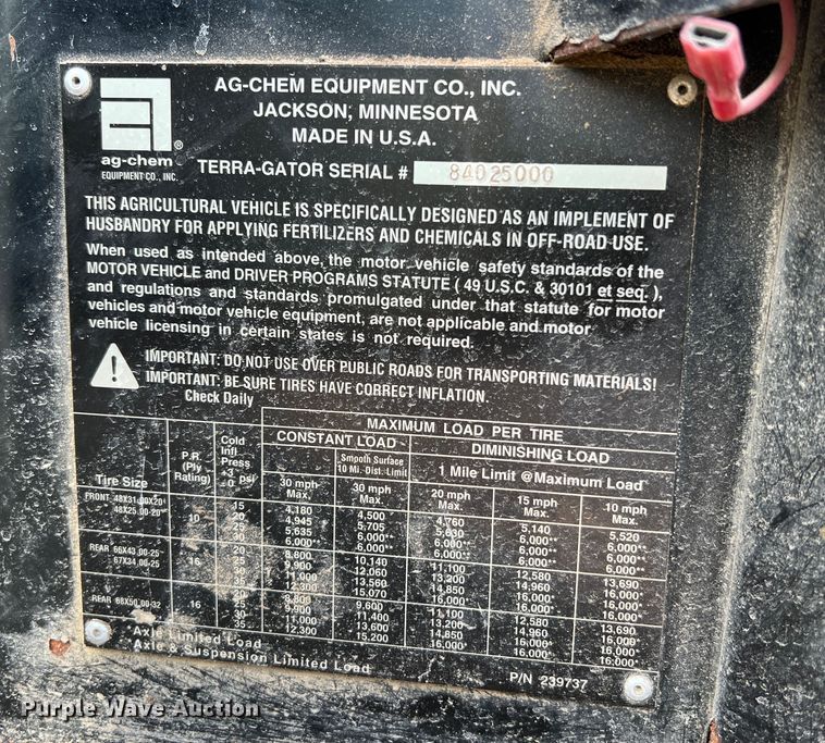 image for item MR9846 Ag-Chem Terra Gator 8104  spreader