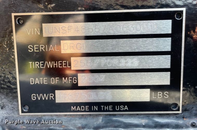 image for item DR1563 2007 Dragon  lowboy equipment trailer