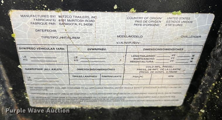 image for item JM9139 2006 Witzco Challenger RG-50  lowboy equipment trailer