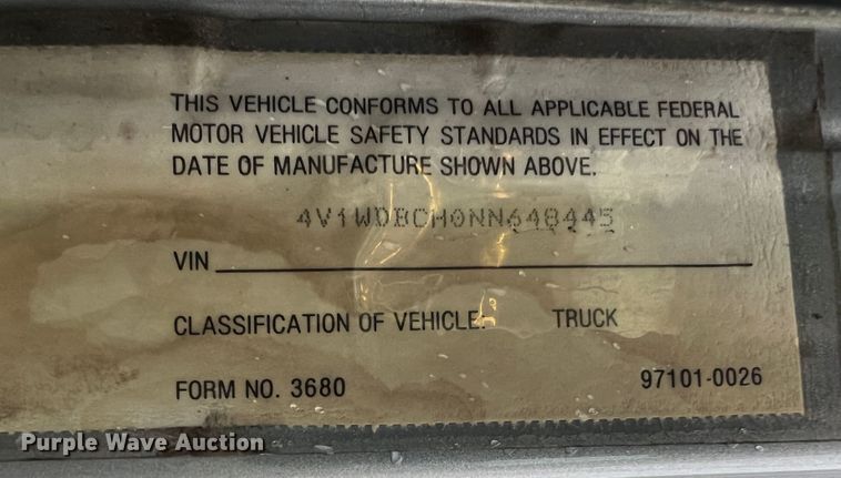 image for item JM9140 1992 White GMC WIA  Semi Truck