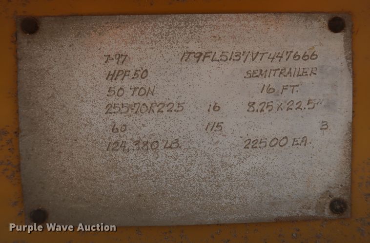 image for item JR9403 1997 Holden HPF50  lowboy equipment trailer