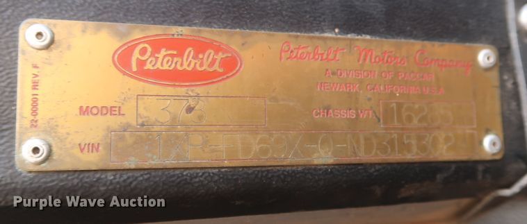 image for item JX9249 1992 Peterbilt 378  semi truck