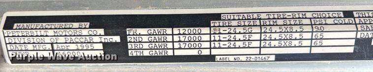 image for item JX9294 1995 Peterbilt 379  semi truck