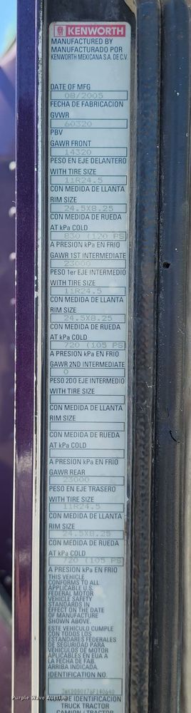 image for item KH9333 2006 Kenworth T800  semi truck