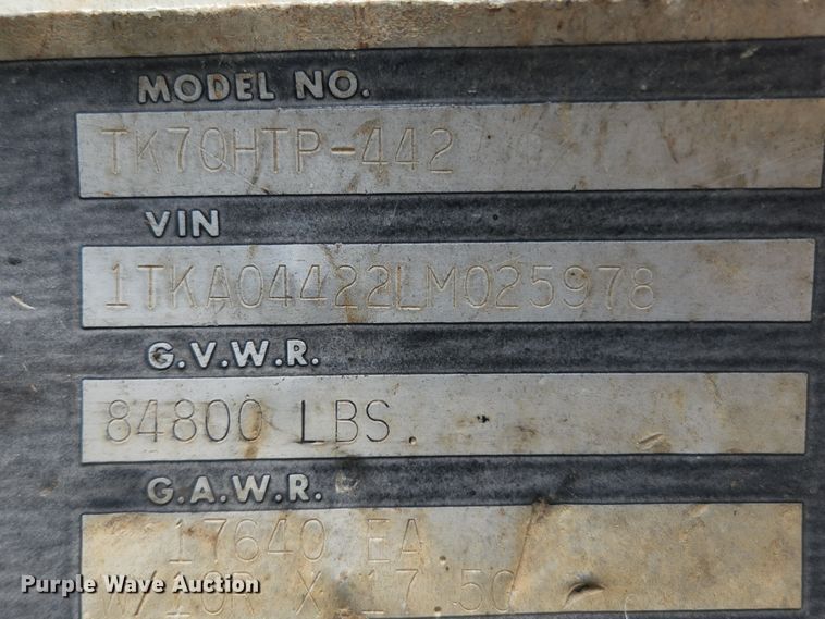 image for item MK9067 1992 Trail King TK70HTP-442  equipment trailer