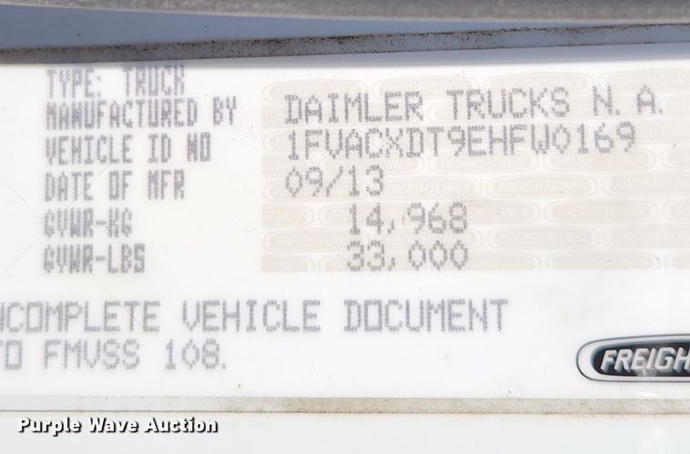 image for item MK9229 2014 Freightliner Business Class M2  box truck