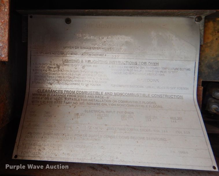 image for item DH7506 (4) Montague 2-115AG convection ovens