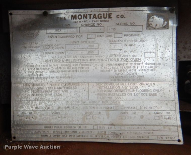 image for item DH7508 (6) Montague convection ovens