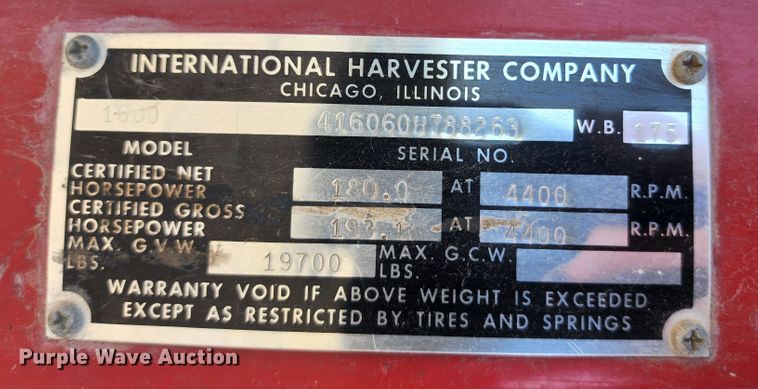 image for item DL6675 1968 International Loadstar 1600  dump flatbed truck