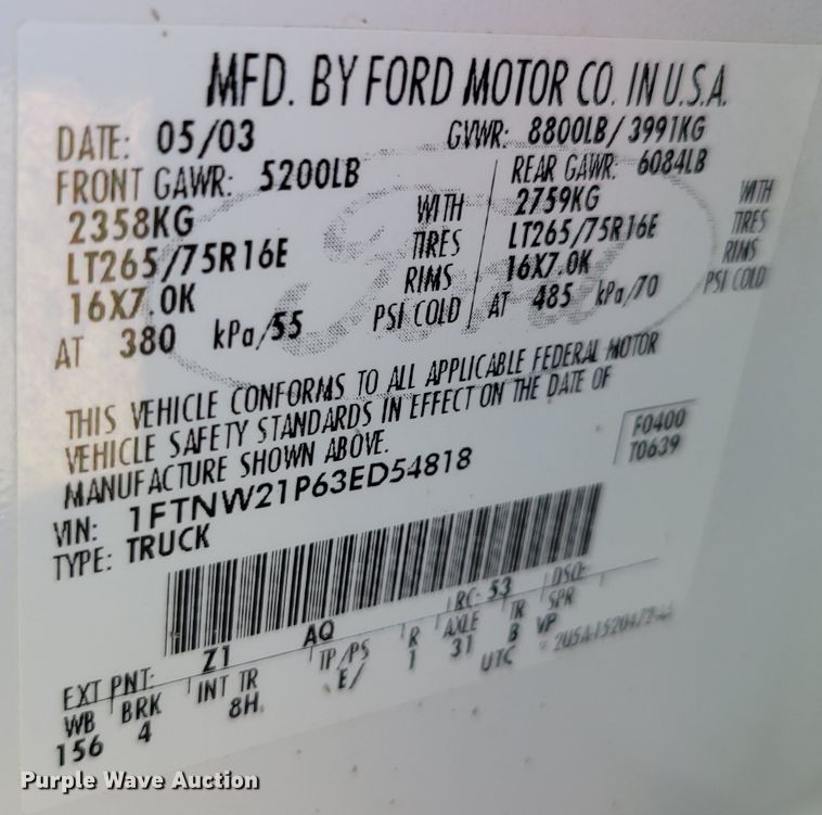 image for item DM8015 2003 Ford F250 Super Duty Lariat  Crew Cab pickup truck