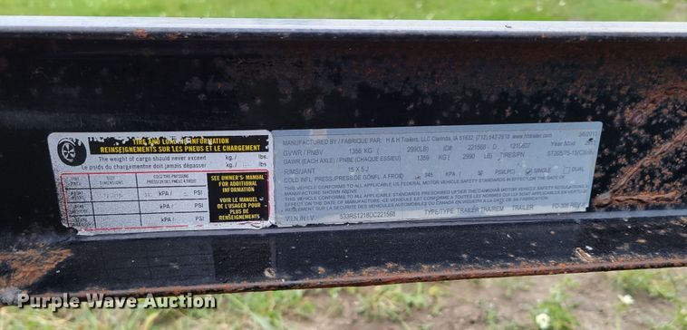 image for item DM8021 2013 H&H Trailers FD-306  utility trailer