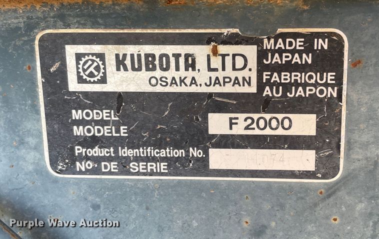 image for item DN5109 Kubota F2000  lawn mower