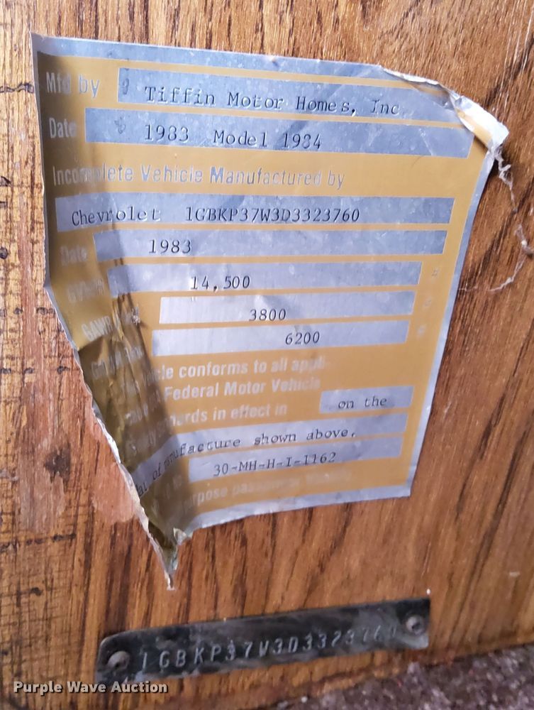 image for item DN6839 1984 Allegro  RV