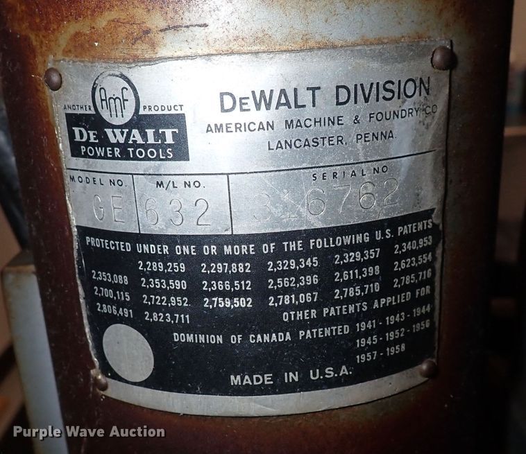 image for item DQ2871 DeWalt GE 632  radial arm saw