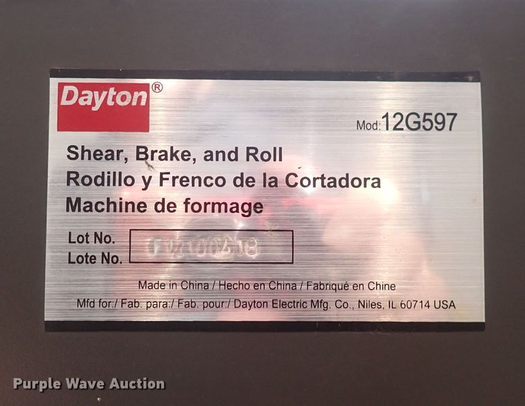 image for item DQ2873 Dayton 12G597  combination machine