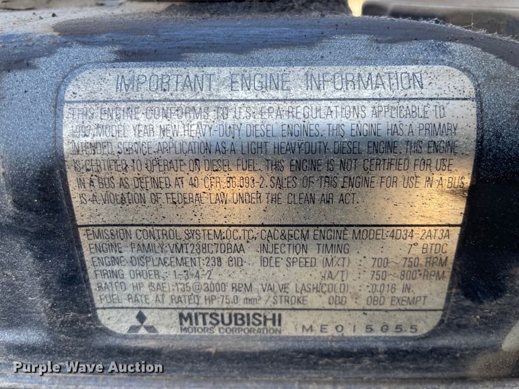 image for item KF9541 1998 Mitsubishi Fuso FG369  truck cab and chassis