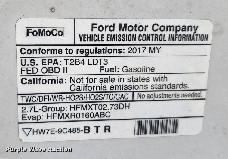 image for item KH9352 2017 Ford F150  SuperCab pickup truck