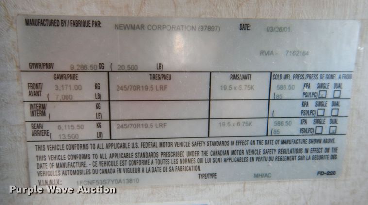 image for item LB9855 2001 Newmar Mountain Aire  RV